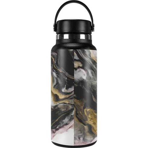 Gold Blush Marble Ink Hydro Flask 32oz Wide Mouth Skin